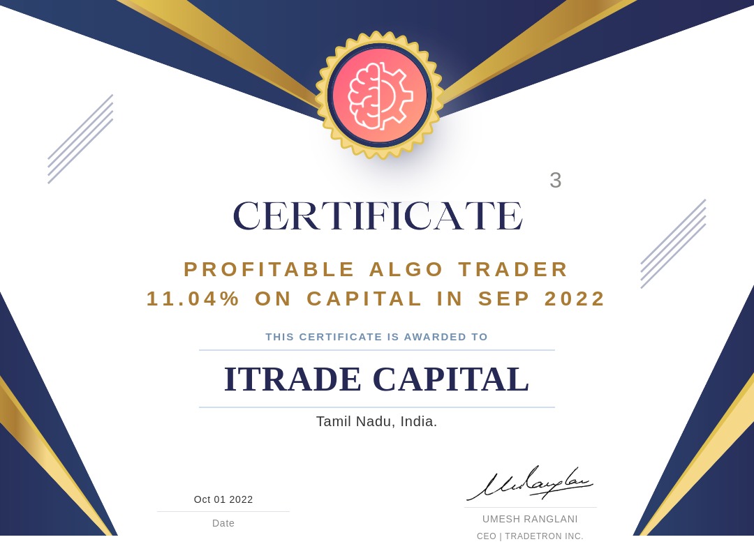 Profitable Trader certificate
