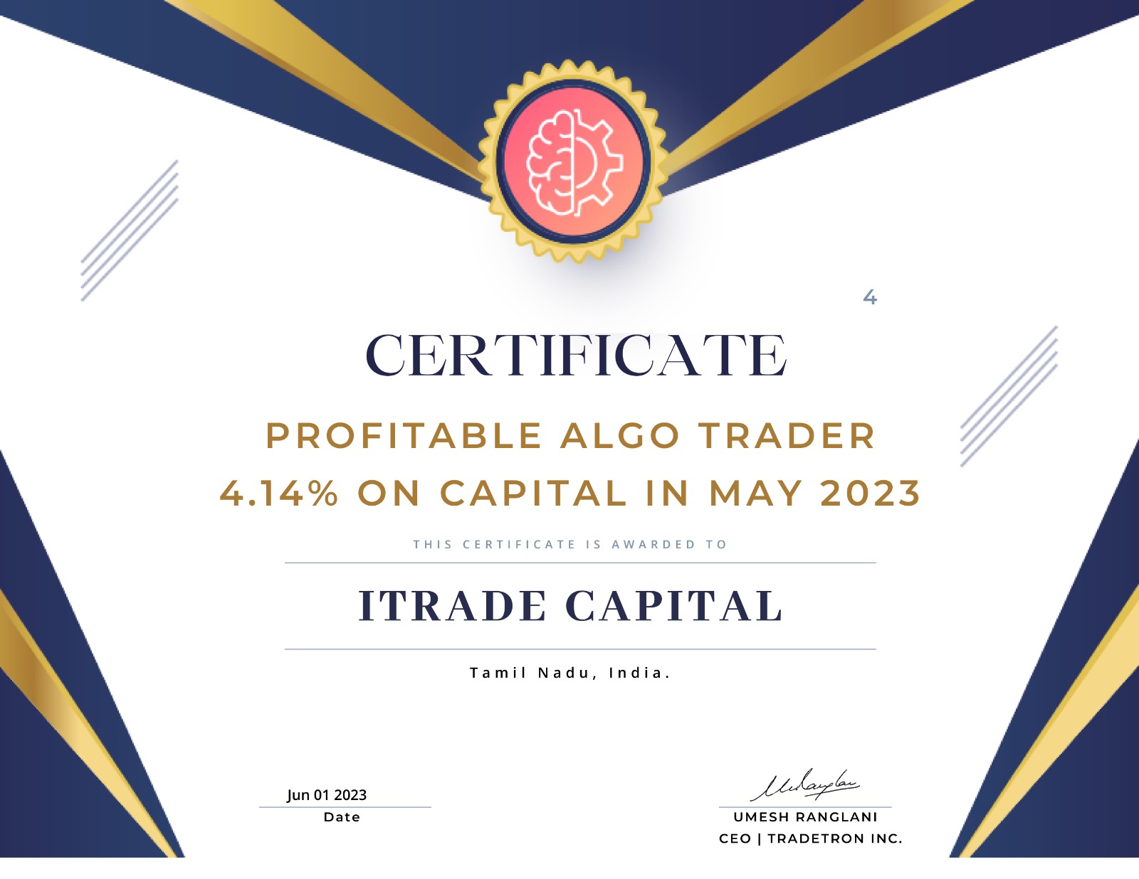 Profitable Trader certificate